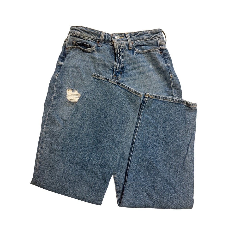 Old Navy O.G. Loose Jeans Women 6 Blue Pre-Loved Distressed High Rise Straight